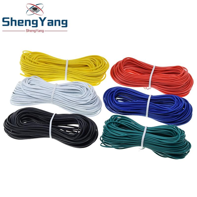 10-метровый монтажный провод 1007 24 AWG, 80°C / 300V, кабель для DIY-электроники, красный/черный/синий/желтый, для электронных компонентов