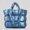 Square Tote Bag Women's Winter Soft Puff Shoulder Nylon Large Capacity Cloudy Bag