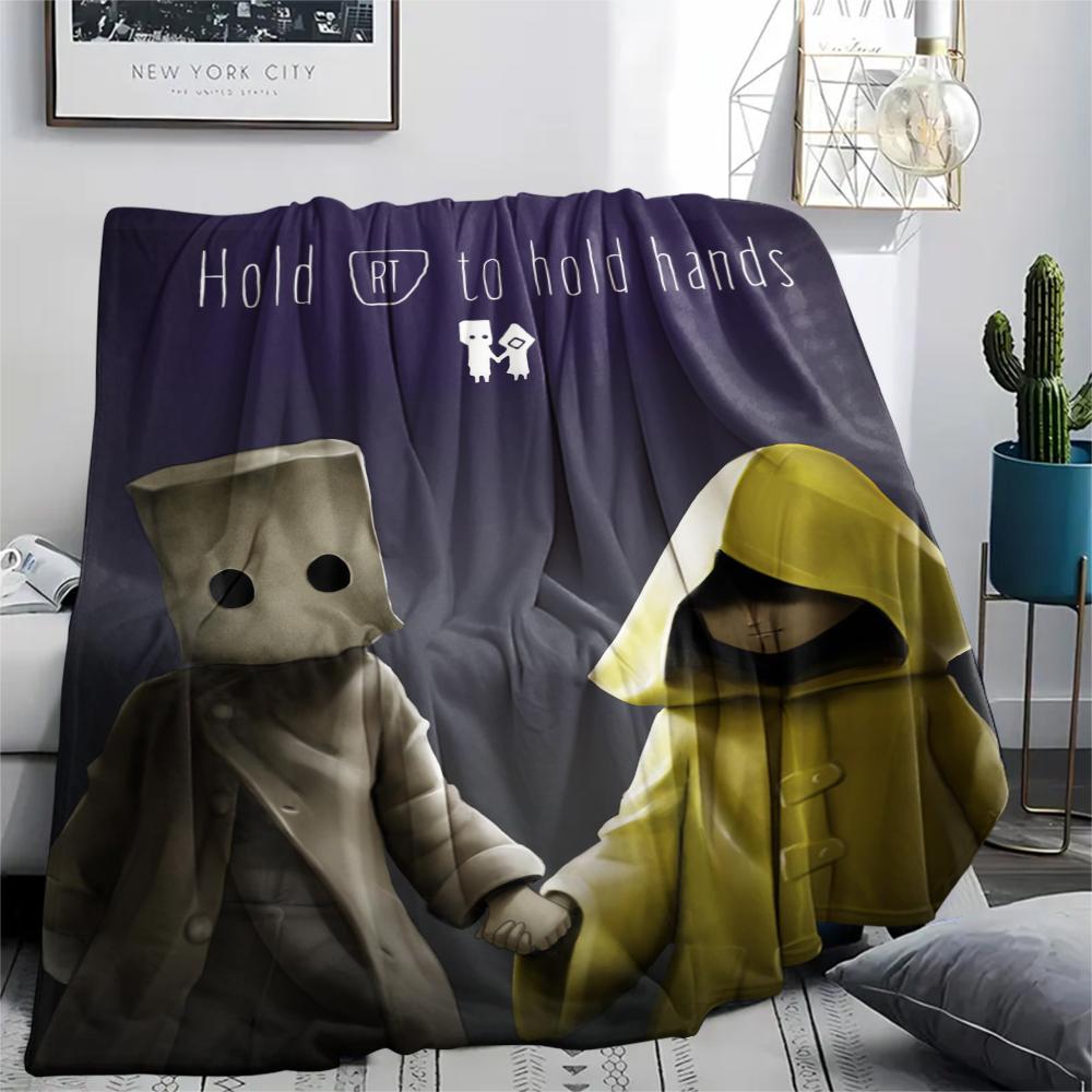 Фланелевое одеяло с принтом Little Nightmares, Высококачественное, Удобное для всех сезонов, Домашний декор, Тепло и уют, Идеально для Рождественских подарков68