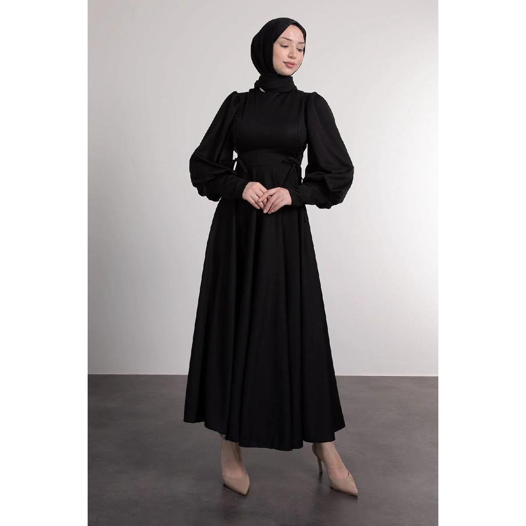 Hijab Dress With Ties On Both Sides Of The Waist