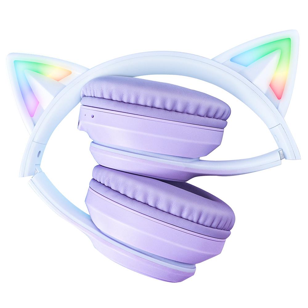 ONIKUMA B90 Cat Ear Wireless Bluetooth Headphones, RGB Lights, HD Microphone