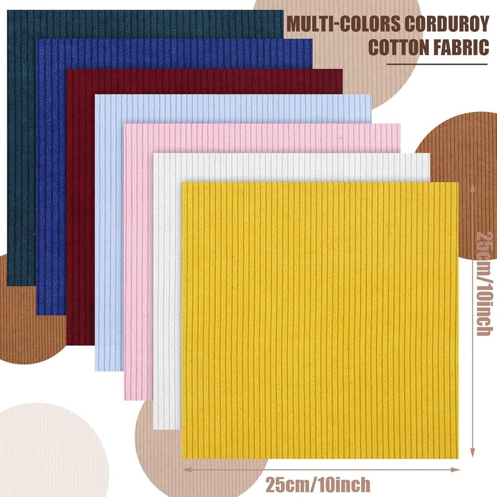 16 шт. Вельвет в рубчик Однотонная плотная ткань для шитья своими руками Материалы Эластичный вельвет для пальто Рубашки Платья Брюк Костюма Дизайна дивана