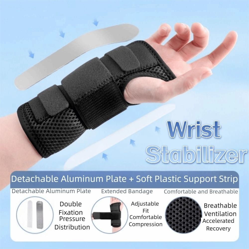 Black Wrist Stabilizer Breathable Hand Wrist Guard Wristband Hand Support Splint Women