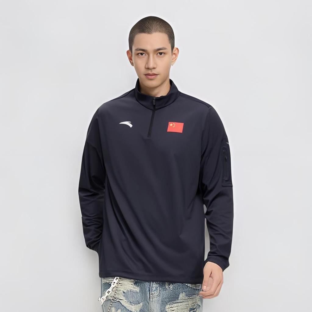 Anta Спортивная быстросохнущая повседневная удобная универсальная толстовка с длинным рукавом Мужские толстовки Legendary-Blue 452440115-2