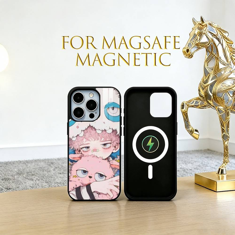 Милая девушка рисует Чехол для телефона Для iPhone17,16,15,14,13,12,11 Plus,Pro Магнитный Для Magsafe Беспроводная зарядка