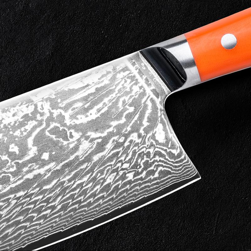 6.5 Inch Slicing Knife 67-layer Damascus AUS10 Steel Blade Hexagonal G10 Handle Sharp Chef Cleaver Meat Japanese Kitchen Knife