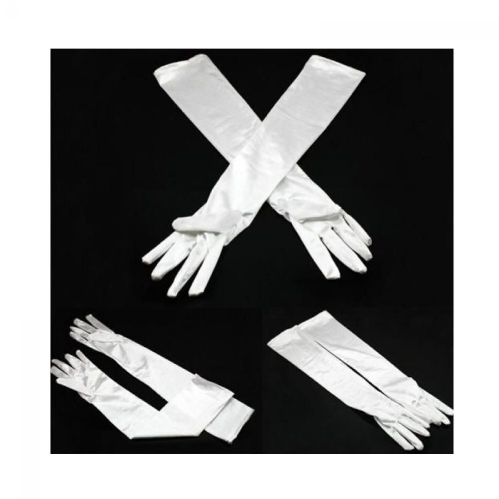 Женские свадебные вечерние оперные перчатки, костюм для выпускного вечера, длинный атласный костюм