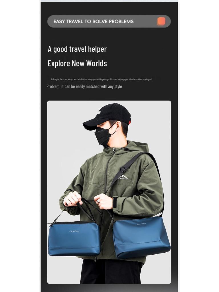 Мужская модная водонепроницаемая сумка кроссбоди из ткани Оксфорд: Деловая, Повседневная, Сумка через плечо для поездок, Путешествий
