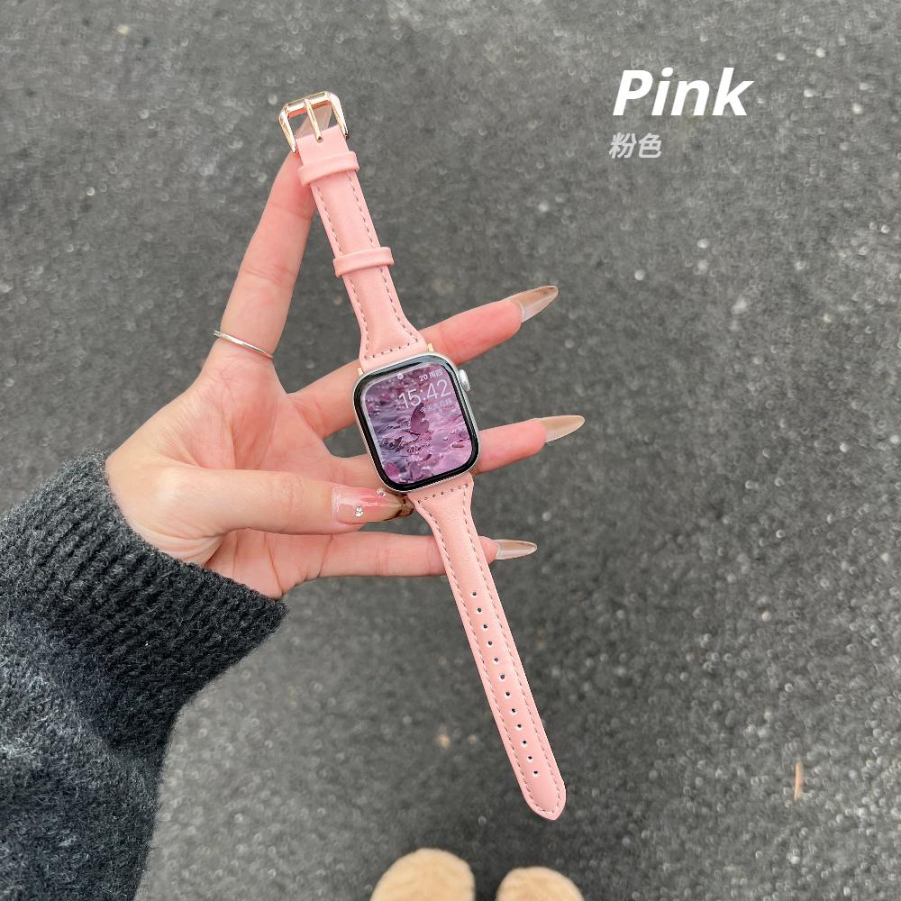 Тонкий кожаный ремешок для Apple Watch Series 11 46 мм, ремешок 42 мм, 49 мм, 44 мм, 40 мм, 41 мм, 45 мм, 38 мм, 45 мм, IWatch Ultra 2/3 S10 9 8 7 SE 6 5 4 3 2, женский браслет