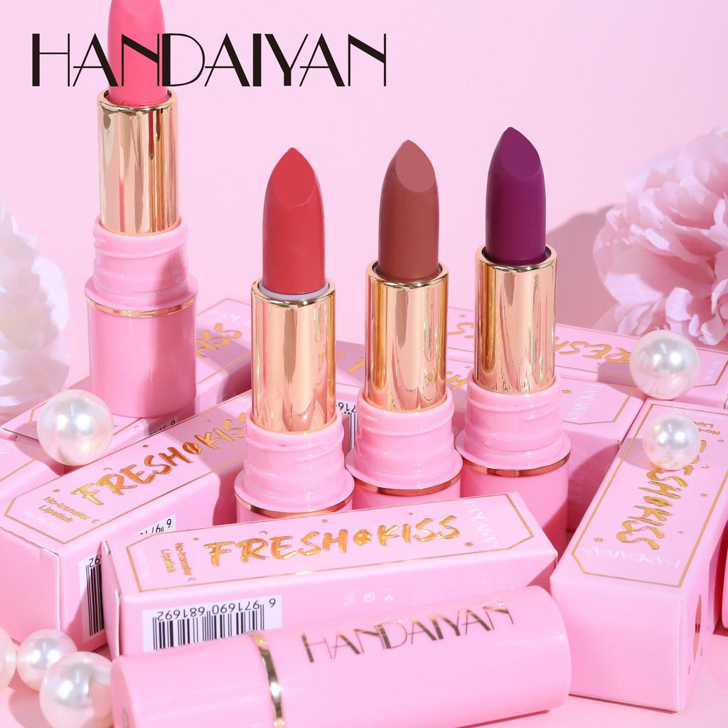 New Girl Pink Lipstick Non-stick Cup Matte Lipstick Matte Velvet Lipstick Durable Waterproof and Sweat-proof Non-smudged Lipstick