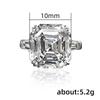 Asscher Crystal Cubic Zirconia Rings for Women Fashion Wedding Engagement Bands Female Ring Anniversary Party Hot Jewelry