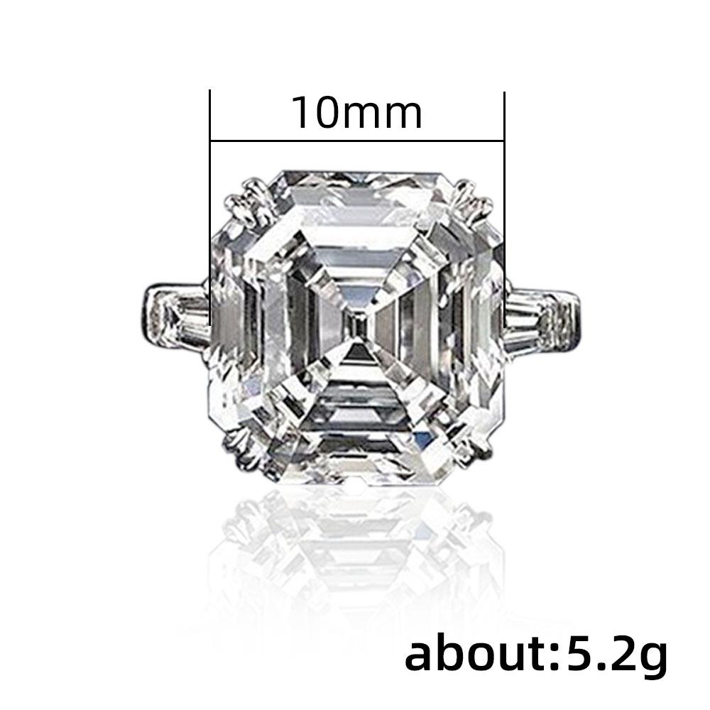 Asscher Crystal Cubic Zirconia Rings for Women Fashion Wedding Engagement Bands Female Ring Anniversary Party Hot Jewelry