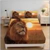 Kids Animal Bedding Set Cartoon Lion Printed Bed Sheet Set Child Boys Girls Safari Zoo Pattern Fitted Sheet Bedroom Collection