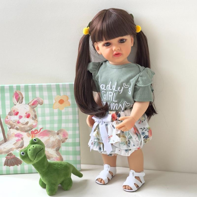 22'' 55cm Reborn Babies Doll Girl Toddler Betty Waterproof Full Vinyl Body Simulation Doll Children Bath Toy Baby Dolls for Kids Birthday Xmas Present