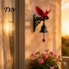 Unique Housewarming Present Red Bird Wall Mounted Doorbell, Resin Garden Hanging Bell, Outdoor Gift for Loved Ones Weatherproof Ornament Farmhouse