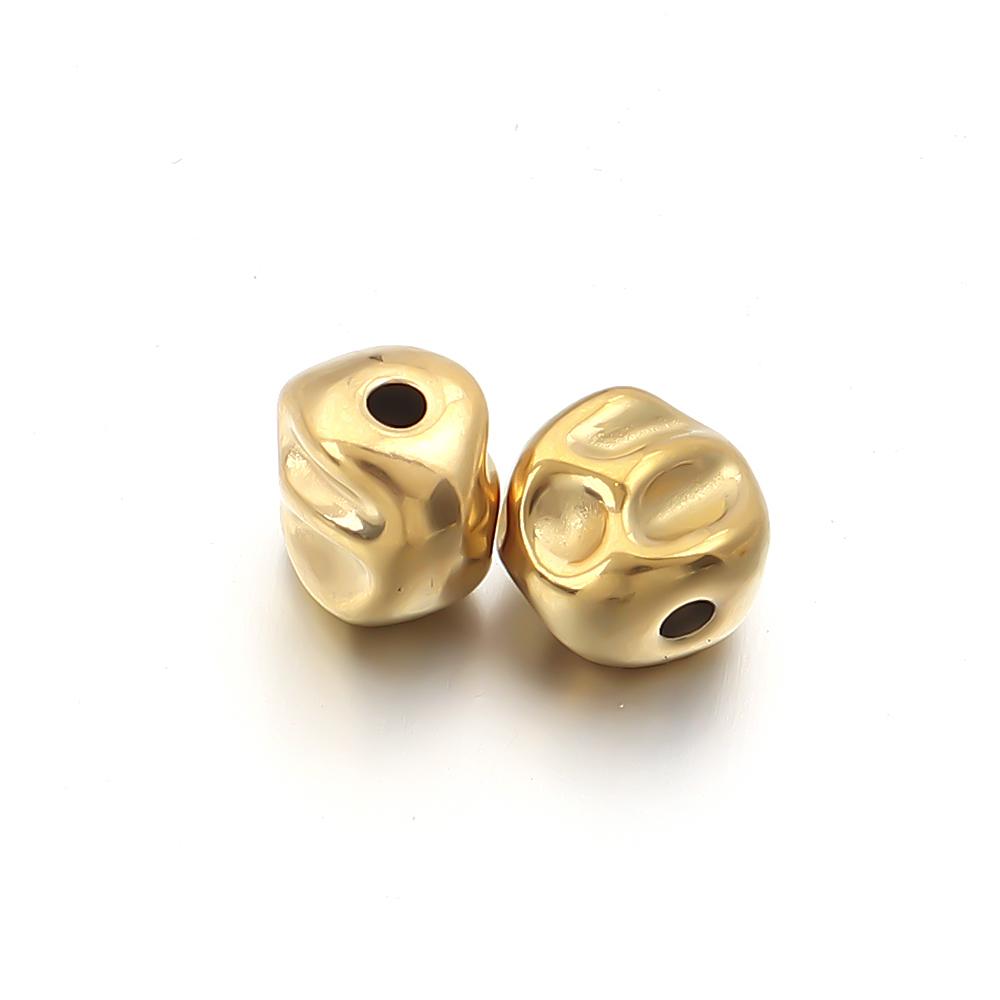 5-10pcs/lot Stainless Steel Spacer Beads Irregular Shape Big Hole Loose Bead For DIY Charms Bracelet Necklace Making Accessories