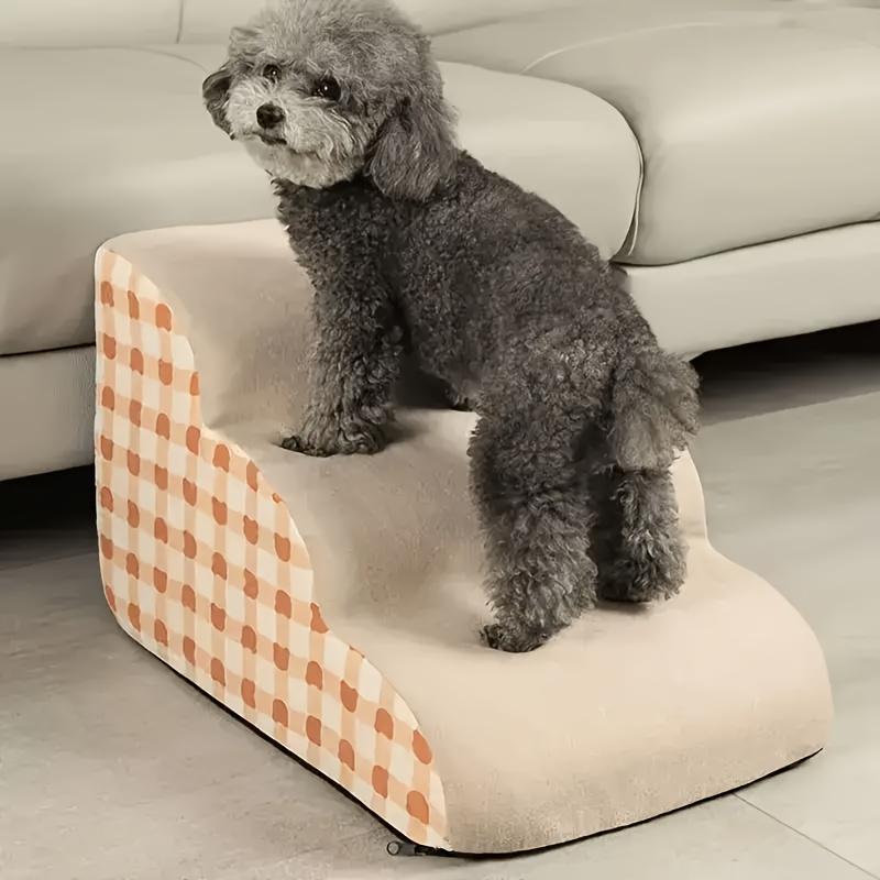 Суперширокий 2/3-слойный противоскользящий пандус для собак - Pet Step, подходит для маленьких и средних собак с решетчатым рисунком, ступенька из мягкой ткани