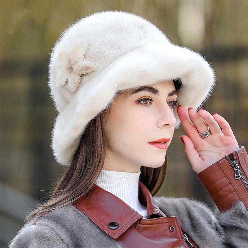 Меховая панама, новая модная женская теплая утепленная панама для осени и зимы, панама из меха, женская шляпа