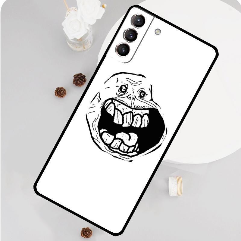 Чехол-мем Troll Face для Samsung Galaxy S23 FE S20 S21 S22 Ultra S8 S9 S10 Plus Note 10 20 Ultra Мягкая крышка