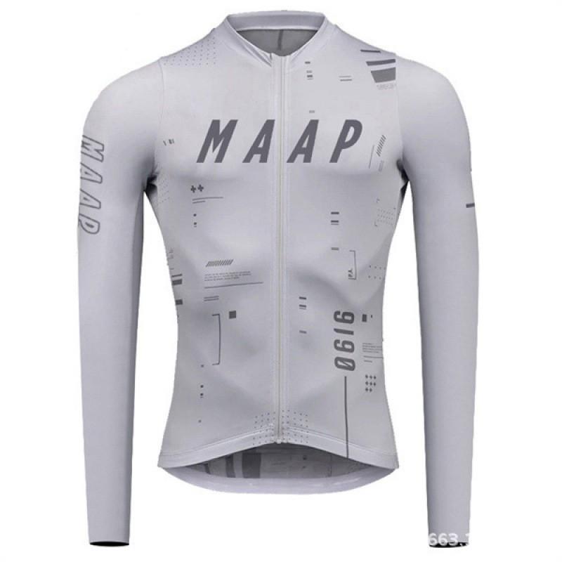 MAAP Unisex Cycling Jersey Bamboo Fiber Long Sleeve Breathable Slim Fit Road MTB Bike Shirt