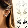 Zinc Zinc Alloy Single Side Earrings Antique Gold Color Ear Cuff Retro Elf Ear Clip Decoration
