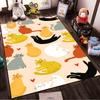 Playful Cat Pattern Pink Rug Non-slip rug suitable for living room and bedroom sofas.