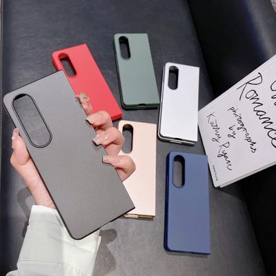 Для Samsung Galaxy Z Fold 4 Fold4 Чехол Роскошный ультратонкий кожаный матовый складной противоударный защитный чехол для ПК Жесткая задняя крышка