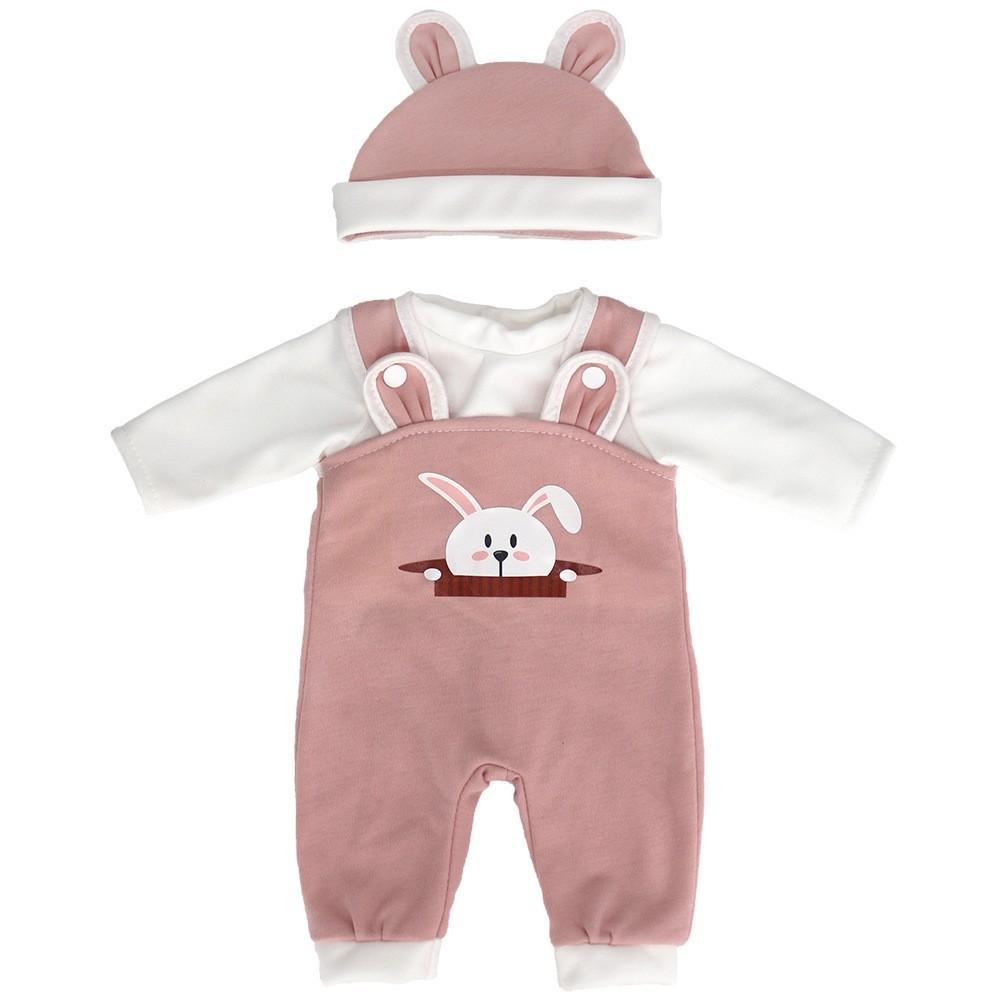 Doll Clothes for 36-43cm / 17Inch New Born Baby Dolls, Soft Outfit with Hat (Not A Doll)