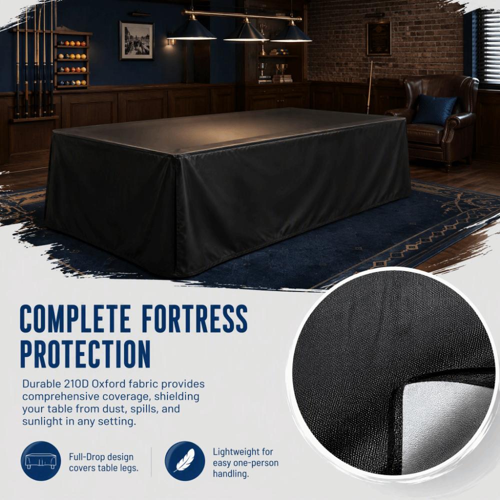 9ft Size Billiard Table Cover Black Color Full-Drop Pool Table Cover Pool Table Cover Indoor Use