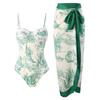 2023 Retro Print Women's Swimwear: One-Piece Swimsuit and Bikini with Sun Protection Long Dress - Two-Piece Set