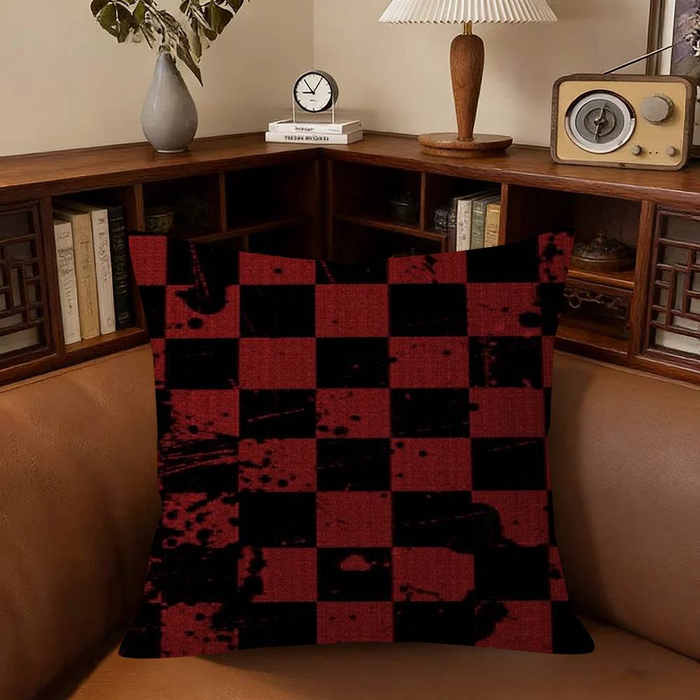 Ins Black And Red Pillow Gift Home Office Decoration Pillow Bedroom Sofa Car Cushion Coverpillow Case