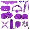 VaHppy SM BDSM Bondage Exquisite Sets 4colors Plush Leather Erotica Sex Toys for Couples Handcuffs Flirting