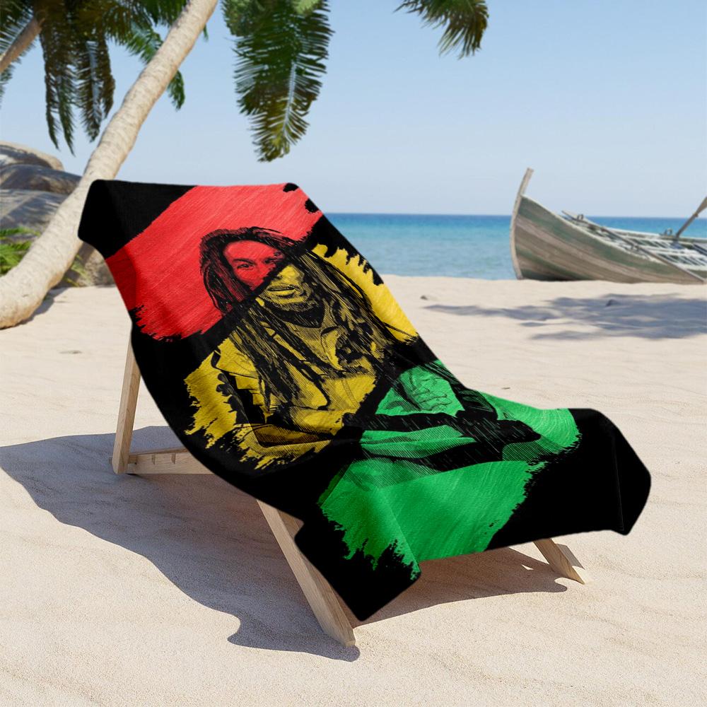 Bob Marley Beach Towel High Absorbency Quick-Dry Comfortable Lightweight