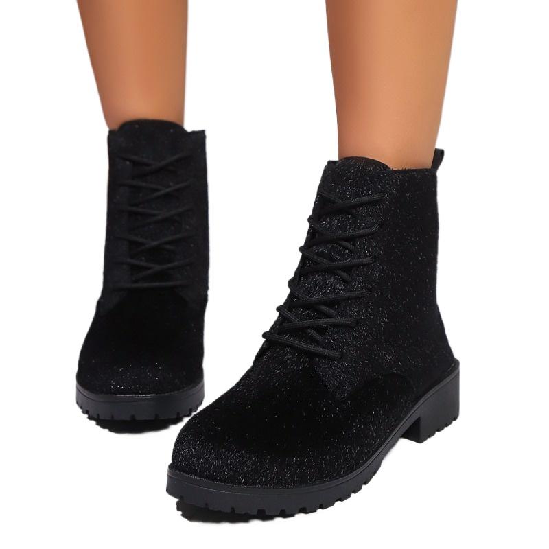 Женская обувь 2024 года, горячая распродажа, женские ботинки со шнуровкой спереди, модные круглые носки, современные ботинки, женские новые ботильоны больших размеров Zapatos