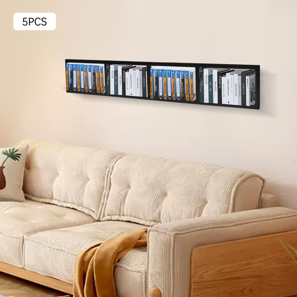 5 шт. 34-дюймовая металлическая полка для хранения CD/DVD, настенная стойка-органайзер для медиа для видеоигр, фильмов, организации музыкальной коллекции