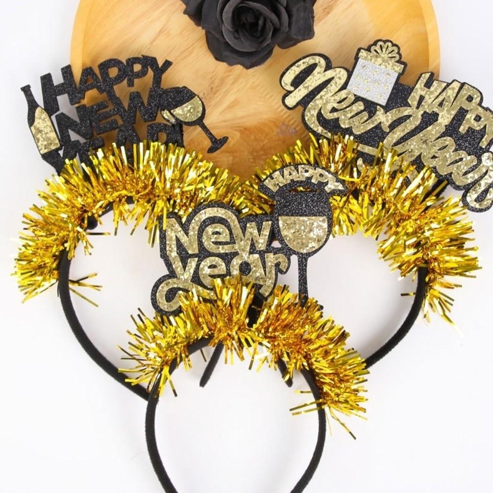 Блестящий Рождественский Новогодний Головной Убор Украшение для Вечеринки Блестящий Обруч для Волос Маскарадная Вечеринка