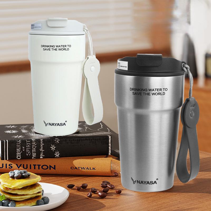 Керамическая внутренняя чашка для кофе, чашка с термоизоляцией, женская портативная чашка для сопровождения, мужская чашка для питья с двойными стенками и соломинкой для использования вне дома