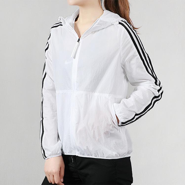 Adidas Ветровка с капюшоном, женская, белая, EH3908