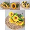 Sunflower Artificial Flowers For Home Decor And Photography Props With Silk Material
