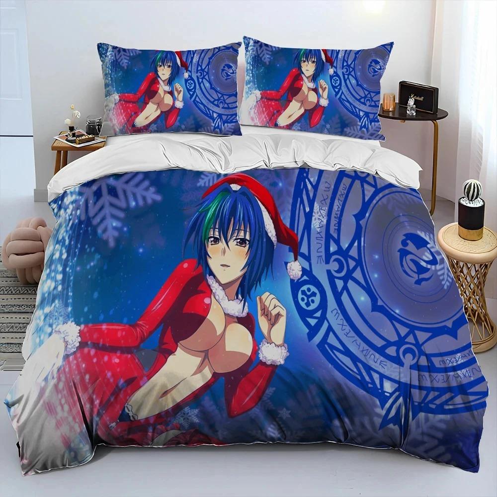 Sexy Girl High School DxD Anime Comforter Bedding Set,Duvet Cover Bed Set Quilt Cover Pillowcase,king Queen Size Bedding Set Boy