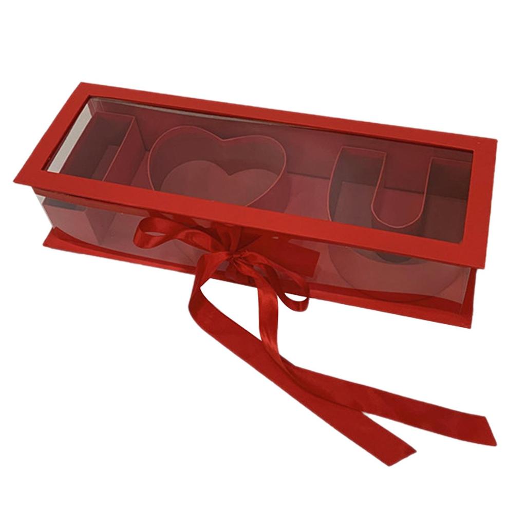 Заполняемые буквы с видимой прозрачной крышкой Декор на день матери Пустая подарочная коробка для цветов для шоколада Валентинки Подружка невесты Сделай сам