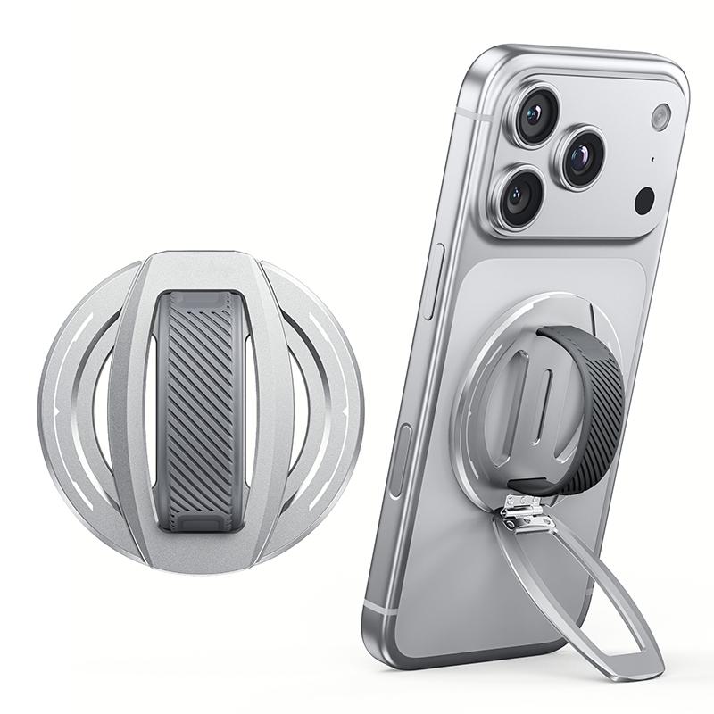 For Magsafe Magnetic Phone Ring Holder For iPhone 12 13 14 15 16 17 18 Series Aluminum Alloy Foldable Silicone Finger Kickstand