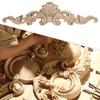 Wood Carved Appliques Onlays Unpainted Furniture Long Wooden Flower Decals Corner Wood Applique Onlay Wood Figurines