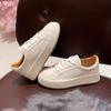 Версия из коровьей кожи маленькие белые туфли женские новые туфли на платформе белые туфли универсальные дышащие повседневные кеды