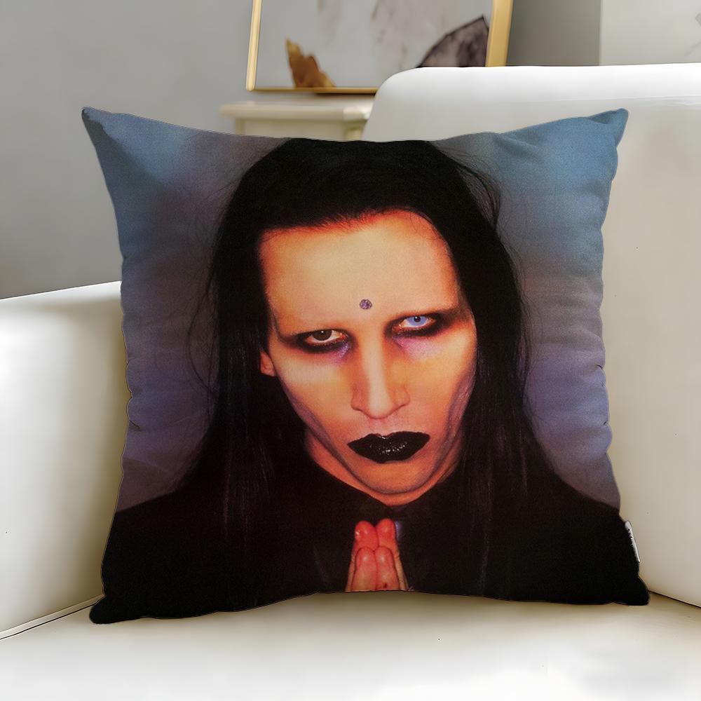 Модная новая наволочка Marilyn Manson Мягкая Легко стирающаяся Универсальная для дивана, кровати, путешествий и офиса