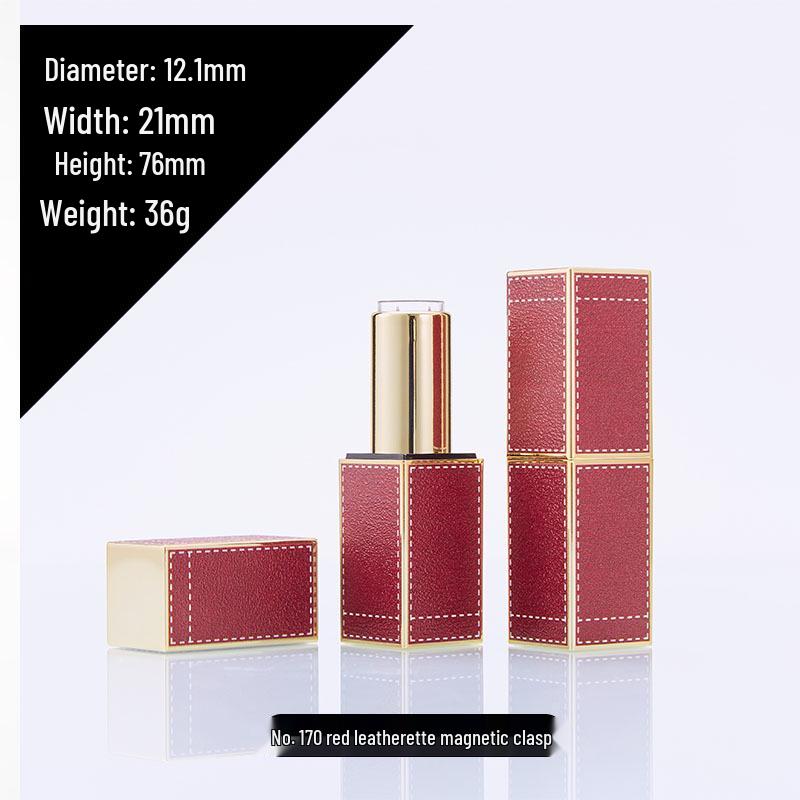 Туба для помады с магнитной застежкой, ручной работы, с текстурой кожи, напечатанная на 3D-принтере - Оранжевая, Красная, Зеленая