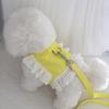 Drupy Dog Harness Pearl Lace Chest Strap Leash Set, Yellow