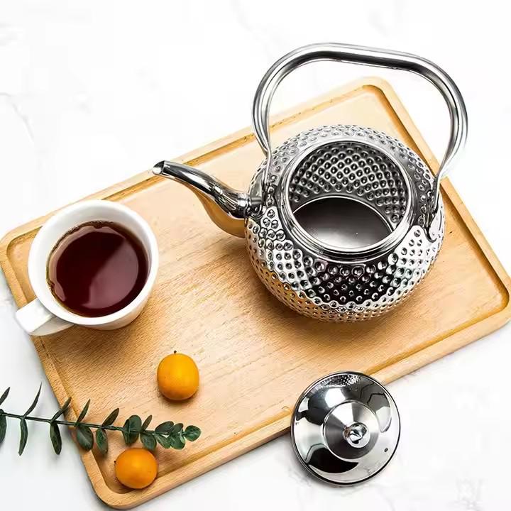 Чайник Bobo Pot из чеканной нержавеющей стали со ситечком - Винтажный сферический дизайн в ближневосточном стиле для ресторана и дома