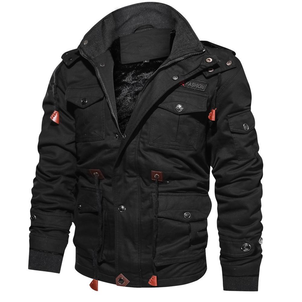 Autumn and Winter Men's Removable Hooded Fleece Thickened Washed Jacket Large Size Casual Jacket