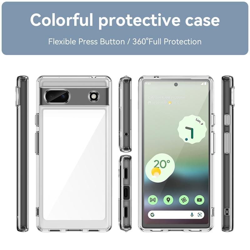 Чехол для Google Pixel 6A, чехол для Google Pixel 6A, 7A, 7, 8 Pro, роскошный прозрачный чехол для ПК, противоударный силиконовый защитный чехол для задней панели телефона